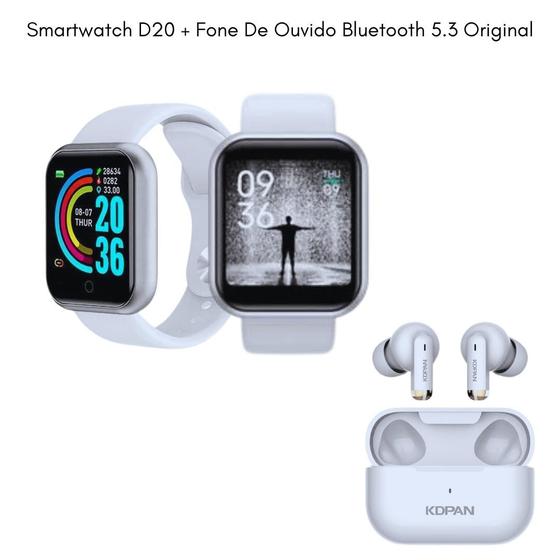 Imagem de Kit Smart watch D20 + Fone De Ouvido Sem Fio Bluetooth