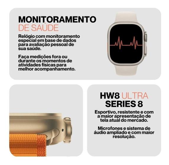 Imagem de Kit Smartwatch Hw8 Ultra Serie 8 + 2 Pulseira Extra Pelicula