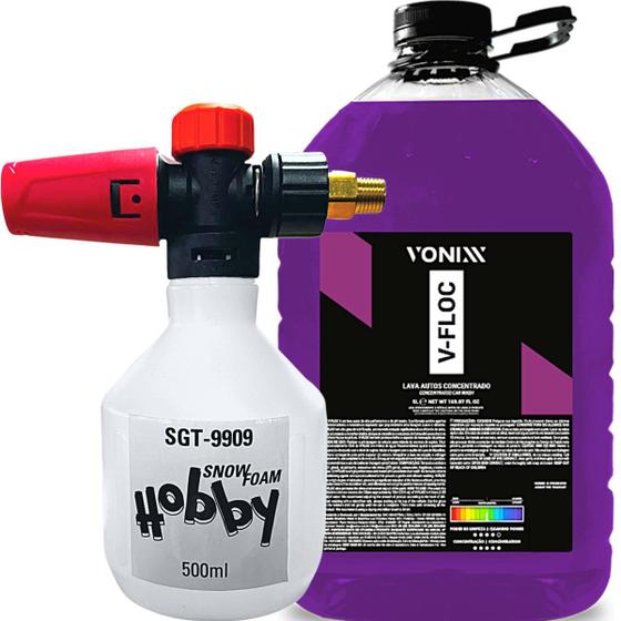 Imagem de Kit Snow Foam Sigma Lavagem Automotiva Pequena + Shampoo Automotivo Para Lavar Carro Moto Caminhão Desengraxante Neutro