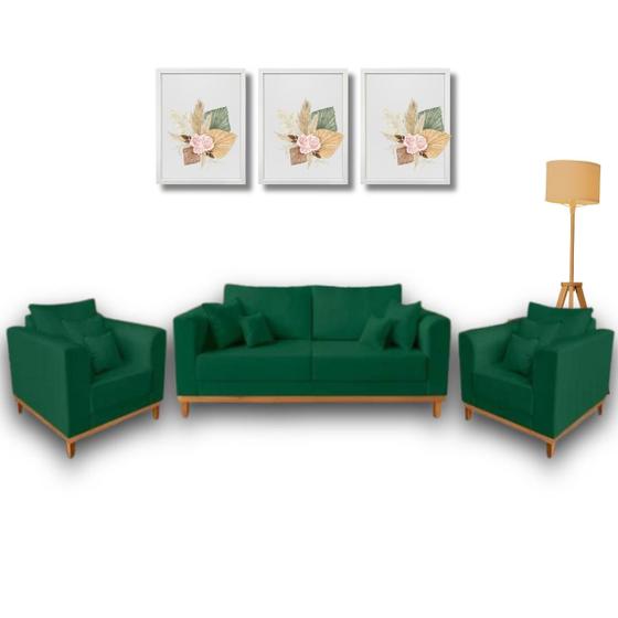Imagem de Kit Sofá Living Beny 1,80m com 2 Poltronas.