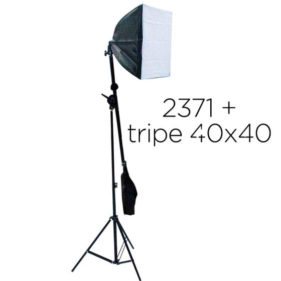 Imagem de Kit Softbox 40X40 Cm Girafa Luz Contínua + Tripé 2M E27