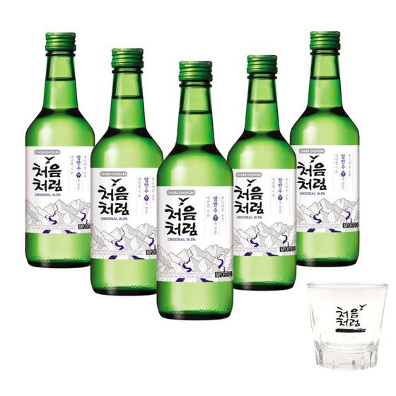 Imagem de Kit Soju Importado Chum-Churum Lotte Original 360mL - 5 Unidades + COPO