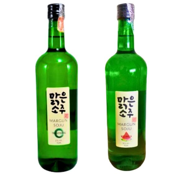 Imagem de Kit Soju Margun Tradicional e Melancia Bebida Coreana 750ml