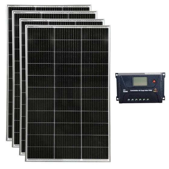 Imagem de Kit Solar 960W/h com Controlador de Carga 30A 24V PWM