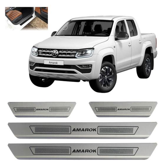 Imagem de Kit Soleira De Porta Aço Inox Escovado Volkswagen Amarok 4P