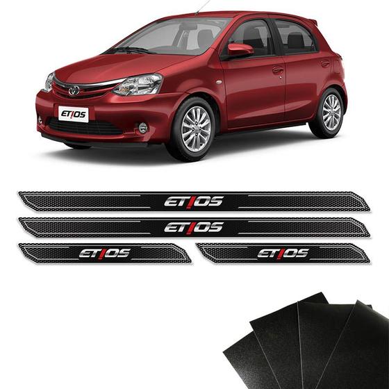 Imagem de Kit Soleira Diamante Etios Hatch Sedan Com Protetor De Porta