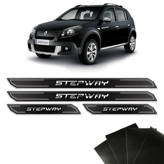 Imagem de Kit Soleira Diamante Sandero Stepway 12 E Protetor De Porta