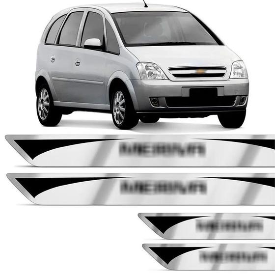 Imagem de Kit Soleira Resinada Adesivo Chevrolet Meriva 2003 a 2015