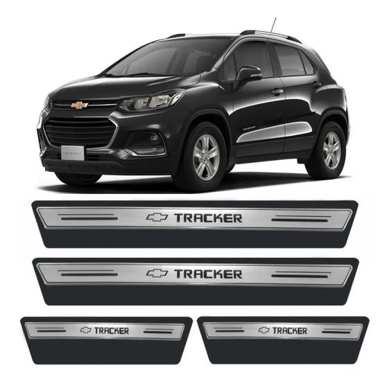 Imagem de Kit Soleira Resinada Proteção Porta Chevrolet Tracker Prata