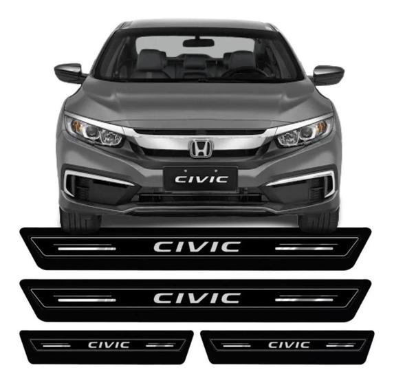 Imagem de Kit Soleira Resinada Proteção Porta Honda Civic - Preto