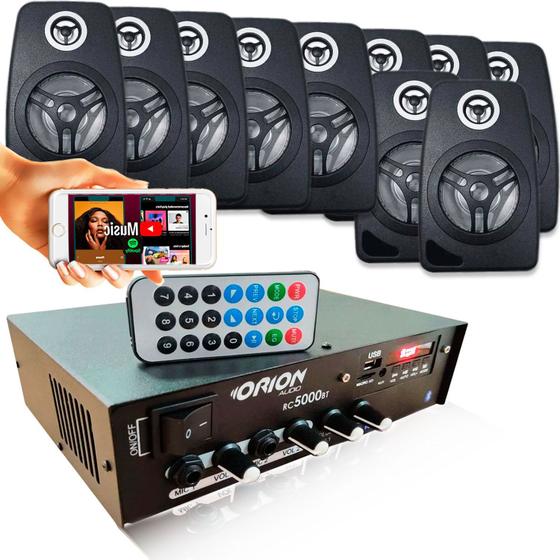 Kit Som Ambiente 500 Watts Bluetooth +10 Caixas Parede Preta Menor preço em Kit Som Ambiente 500 Watts Bluetooth +10 Caixas Parede Preta