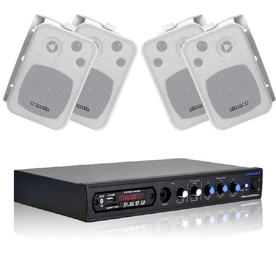 Imagem de Kit Som Ambiente Oneal c/ Bluetooth Usb 4 caixas + Receiver