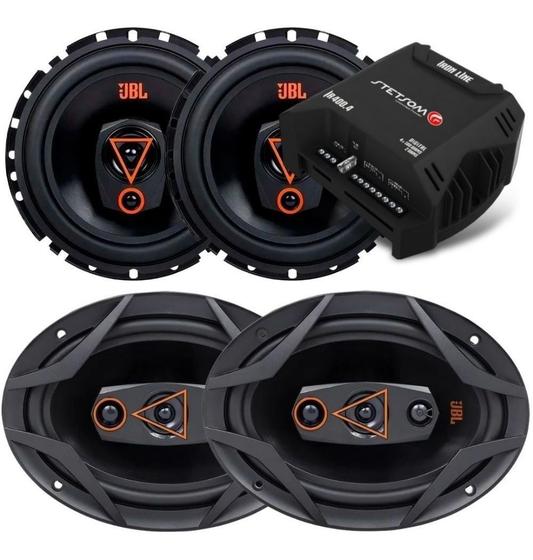 Imagem de Kit Som Automotivo 4 Alto Falantes Portas e Tampão Jbl 6 E 6x9 Pol + Módulo Amplificador Stetsom