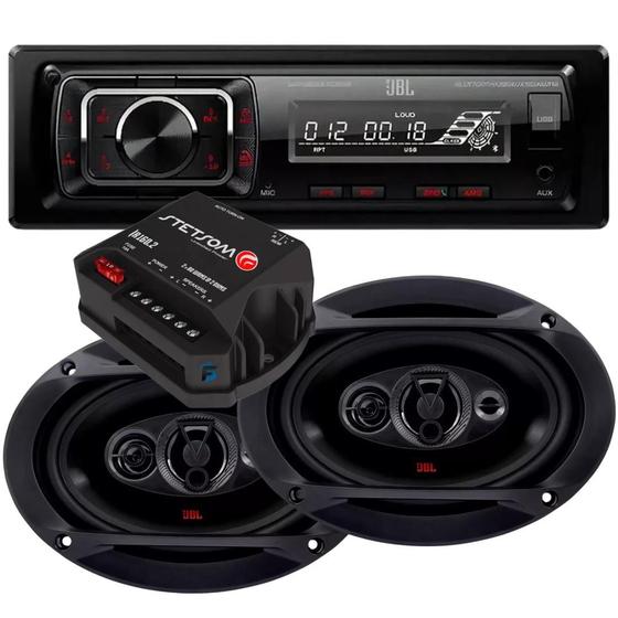 Imagem de Kit Som Automotivo Bluetooth Usb Mp3 Jbl + 2 Alto Falantes 6x9 Pol + Amplificador Stetsom