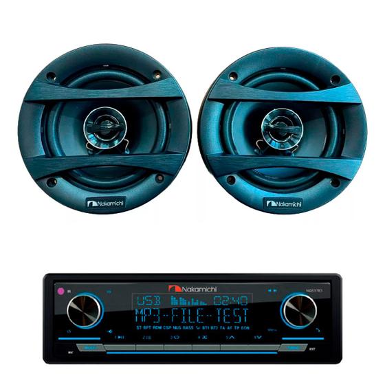 Imagem de Kit Som Automotivo MP3/BT/USB NQ537BD + Alto Falantes Coaxial NSF523 5 Polegadas - Nakamichi