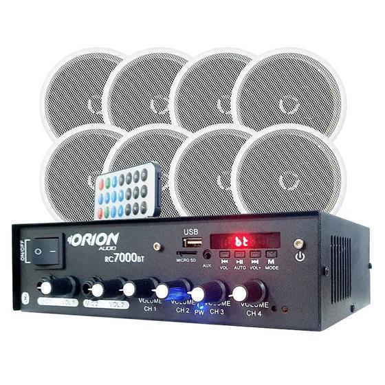 Imagem de Kit Som Residencial Amplificador + 8 Caixas Som Orion 70w