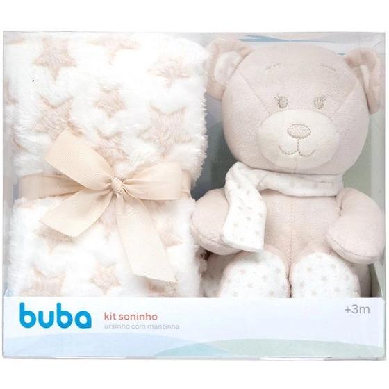 Imagem de Kit Soninho Mantinha com Ursinho Bege Buba