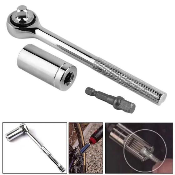 Imagem de Kit Soquete Chave Universal Com Catraca 7 A 19mm Gator Grip