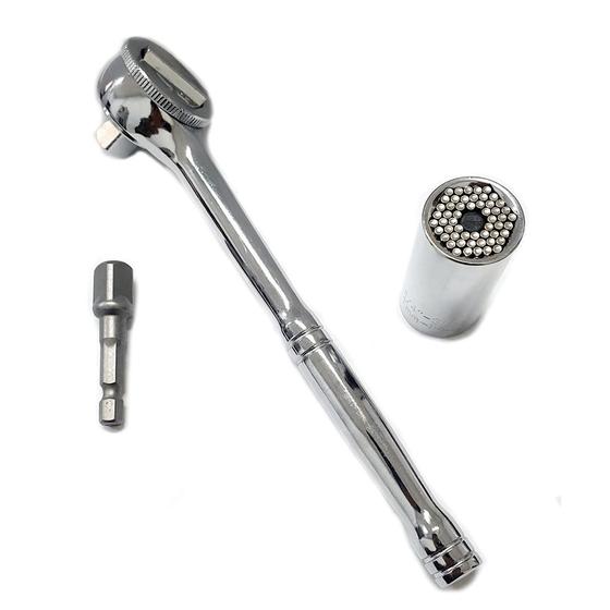 Imagem de Kit Soquete Universal Com Catraca 7 A 19mm Gator Grip