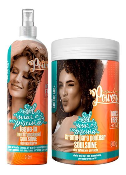 Imagem de Kit Soul Power Sol, Mar E Piscina Leave + Cr Pentear 800g