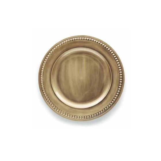 Imagem de Kit Sousplat Bronze Mesa Posta Jantar 33Cm 2 Lugares Luxo