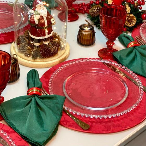 Imagem de Kit Sousplat Completo Mesa Posta de Natal Tradicional Natalino