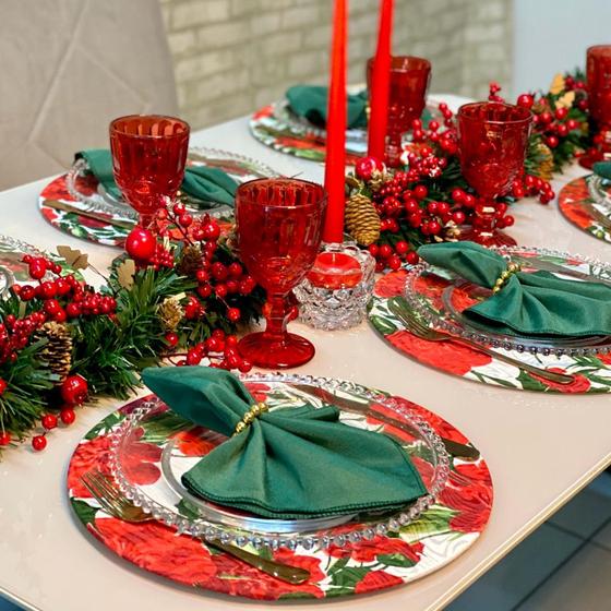 Imagem de Kit Sousplat Completo Mesa Posta de Natal Tradicional Natalino