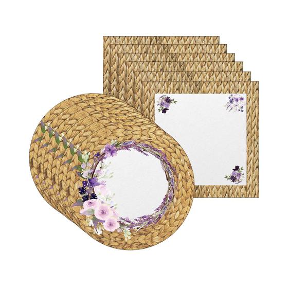 Imagem de Kit Sousplat + Guardanapo Lavanda Rústico