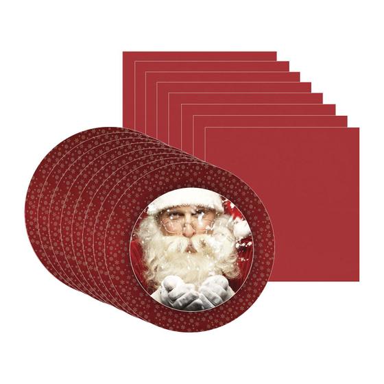 Imagem de Kit Sousplat + Guardanapo Natal Fundo Noel