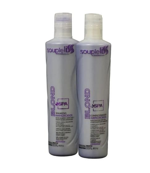 Imagem de Kit Spa Blond Matizador Cabelos Loiro Shampoo 300ml + Condicionador 300ml Soupleliss