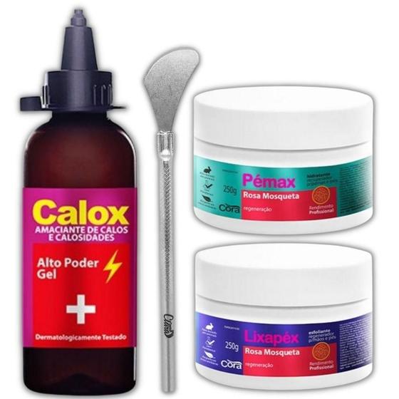 Imagem de Kit SPa Dos Pés Cora Calox Gel + Lixapéx + Pémax E Espátula