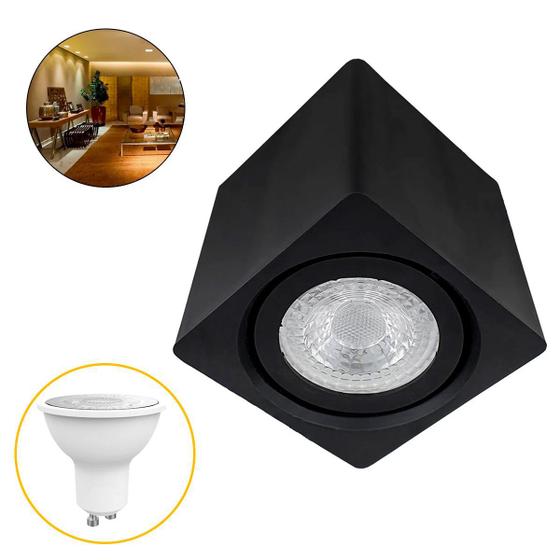 Kit Spot Quadrado Box Sobrepor Direcionável Premium GU10 Dicróica e Lâmpada Led MR16 IP20 Excelente Acabamento é boa?