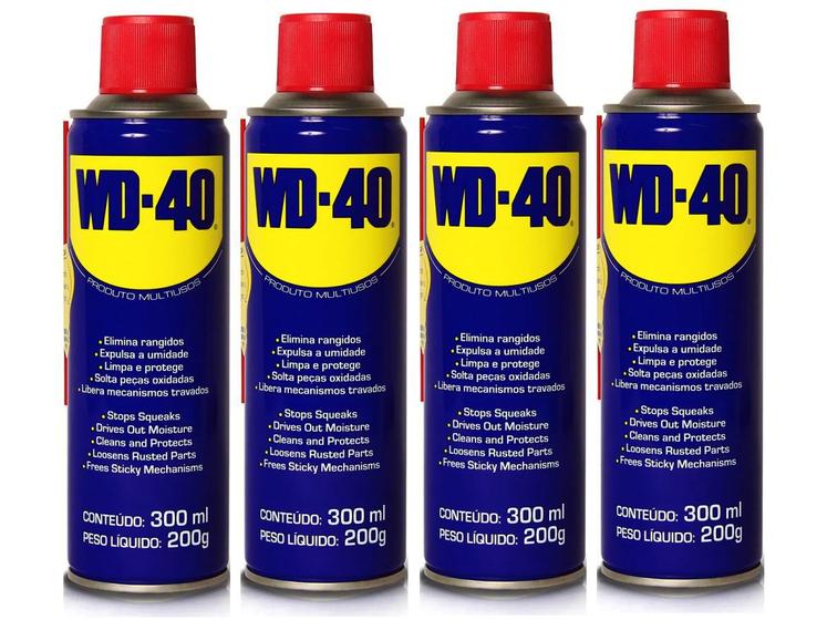 Kit Spray AntiFerrugem WD40 Lubrificante Desengripante Multi Uso 300ML 4 Unidades Menor preço em Kit Spray AntiFerrugem WD40 Lubrificante Desengripante Multi Uso 300ML 4 Unidades