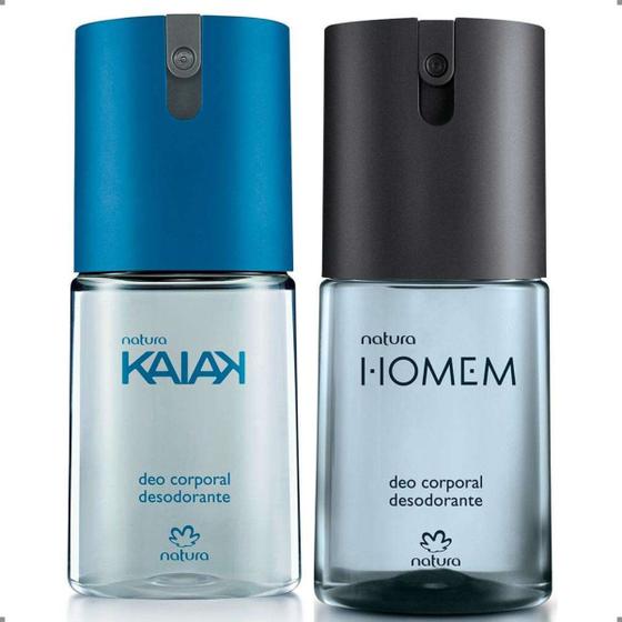 Imagem de KIT Spray Antitranspirante Desodorante Corporal Kaiak 100mL + Deo Corporal Natura Homem 100mL