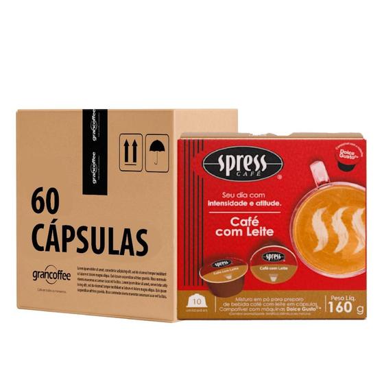 Imagem de Kit Spress Café Com Leite Cápsulas Compatível Dolce Gusto 60 Unidades