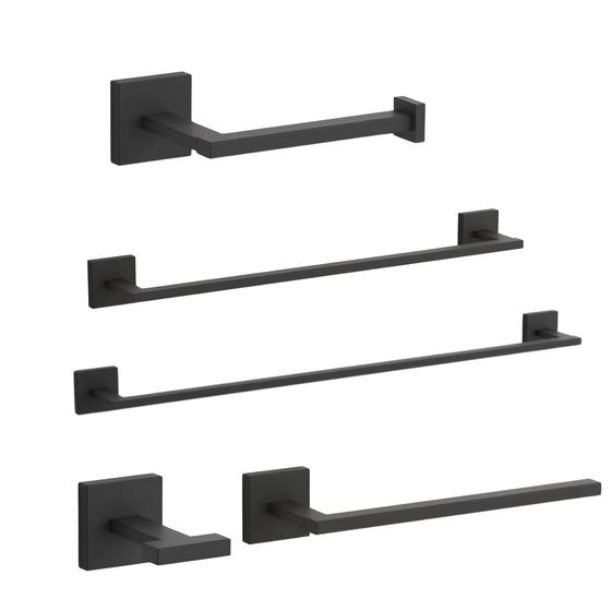 Imagem de Kit Square Black Completo 5 Peças Kohler