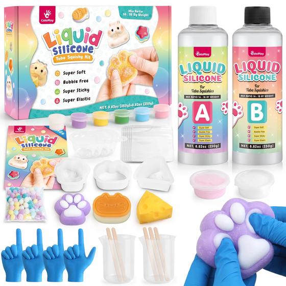 Imagem de Kit Squishy ColoPlay Taba Rubber 530 ml com molde e flocagem