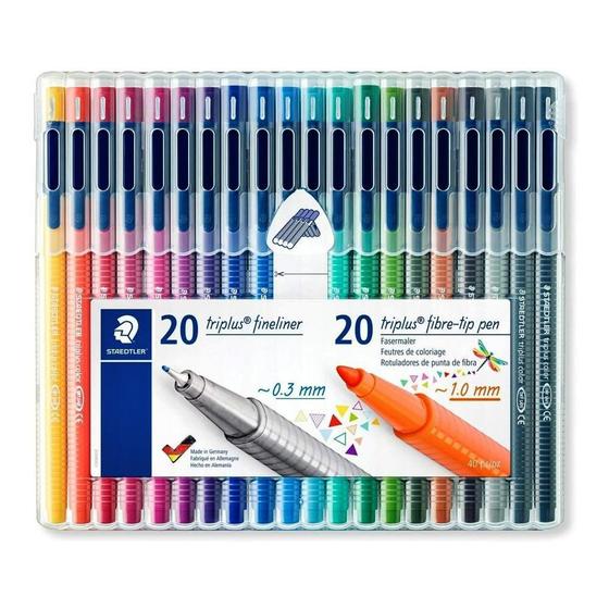 Imagem de Kit Staedtler Caneta Triplus Fineliner + Color Com 40 Peças