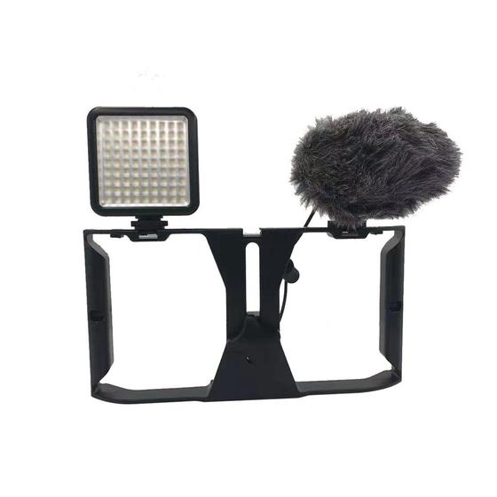 Imagem de Kit Stedicam p/ Celulares+Led Soleste W81+microfone Mz1 t