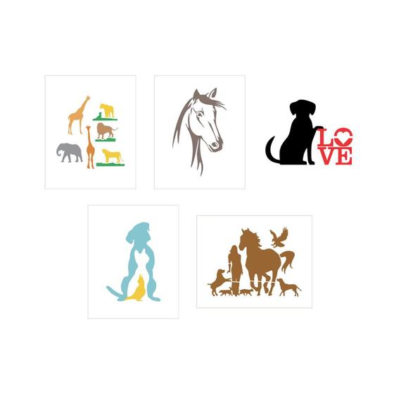 Imagem de Kit Stencil 10 unid - Animais - Ref 15