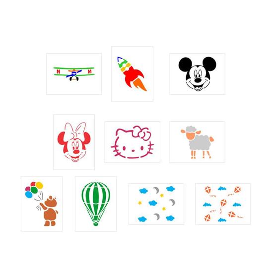 Imagem de Kit Stencil 10 unid - Infantil - Ref 38