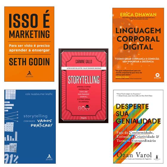 Imagem de Kit: Storytelling + Isso É Marketing + Linguagem Corporal Digital + Storytelling Com Dados + DesperteSuaGenialidade