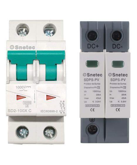 Imagem de Kit String Box CC DC DPS + Disjuntor 1000V 25A Sistema Solar