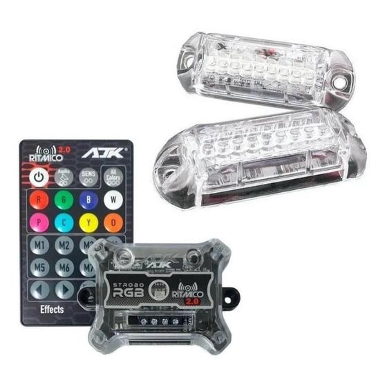 Kit Strobo Automotivo Ajk Rítmico Ir Control 2 Faróis 3W - Menor preço em Kit Strobo Automotivo Ajk Rítmico Ir Control 2 Faróis 3W -