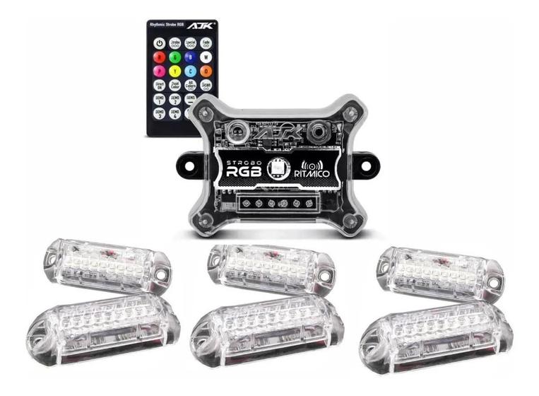 Imagem de Kit Strobo Digital Bt Com 6 Farois 3W Ajk