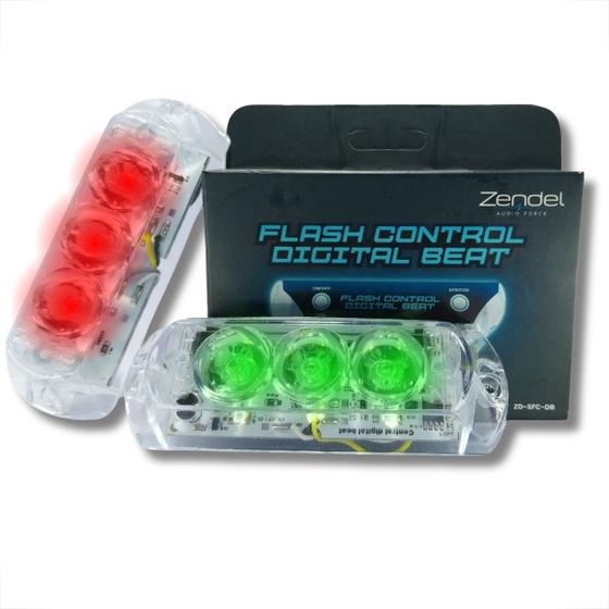 Imagem de Kit Strobo Flash Control Digital Beat Com Central E Faróis Com Leds Rgb Resistentes Zd-sfc-db Strobo Pisca Conforme A Batida Da Musica