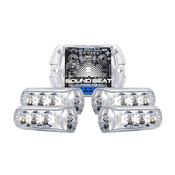 Imagem de Kit Strobo Rgb Sound Beat V4 Led Color Automotivo Dj Zendel