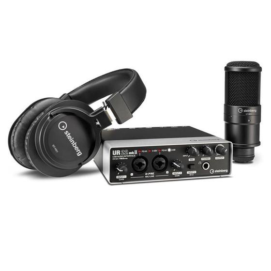 Kit Studio Gravação UR22MK Yamaha Steinberg + Microf + Fone - Megafone ...