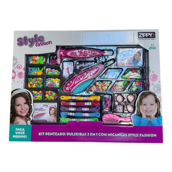 Imagem de Kit Style Fashion Aplicador de Miçangas p/ Cabelo Zippy Toys