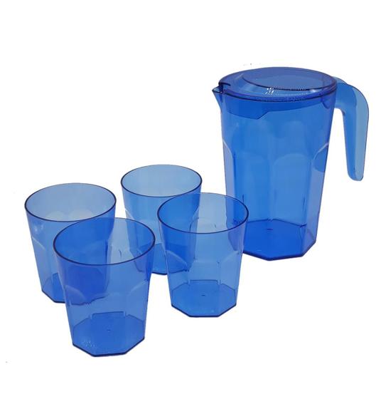 Imagem de Kit Suco 1 Jarra De 1,5 Litros Com 4 Copos De 400 Ml ul